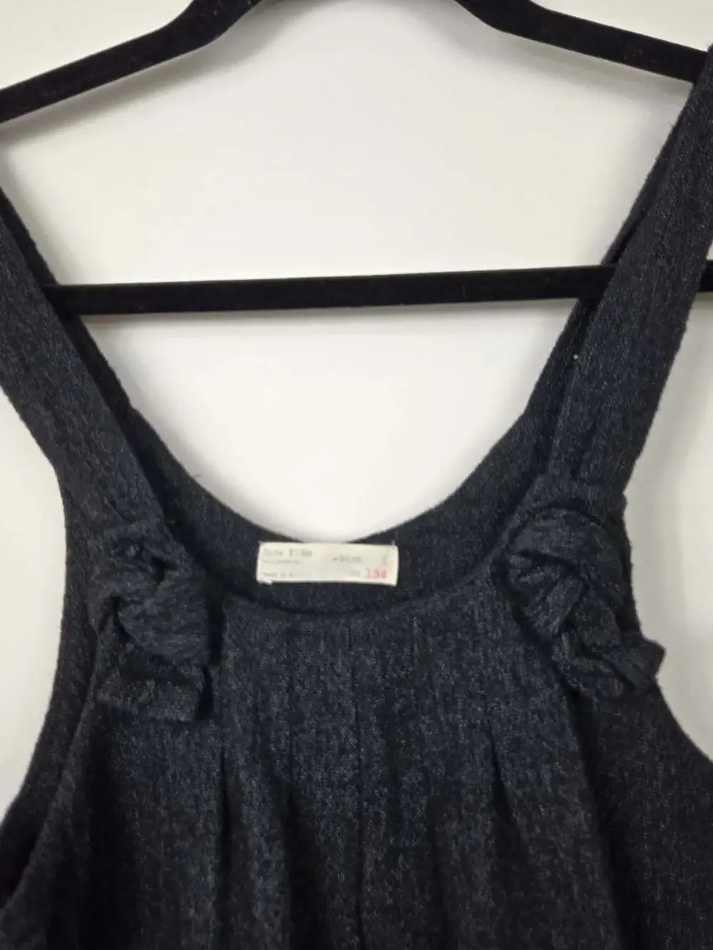 Zara Kids Wool Blend Knit Jumper Dress Size 9 (134 cm) Charcoal Grey Sleeveless